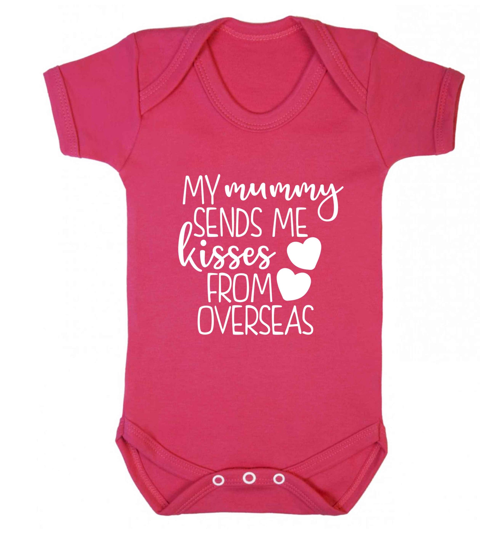 My mummy sends me kisses from overseas baby vest dark pink 18-24 months