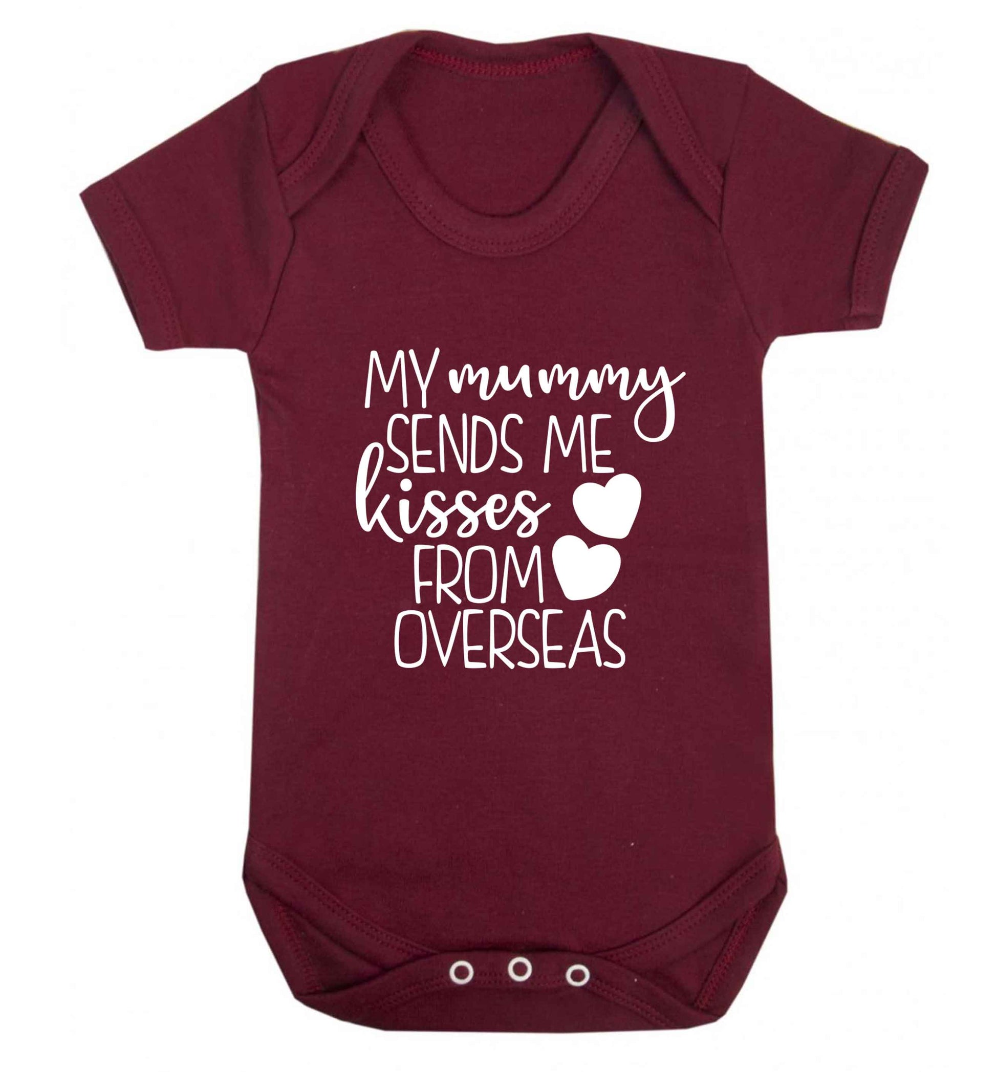 My mummy sends me kisses from overseas baby vest maroon 18-24 months