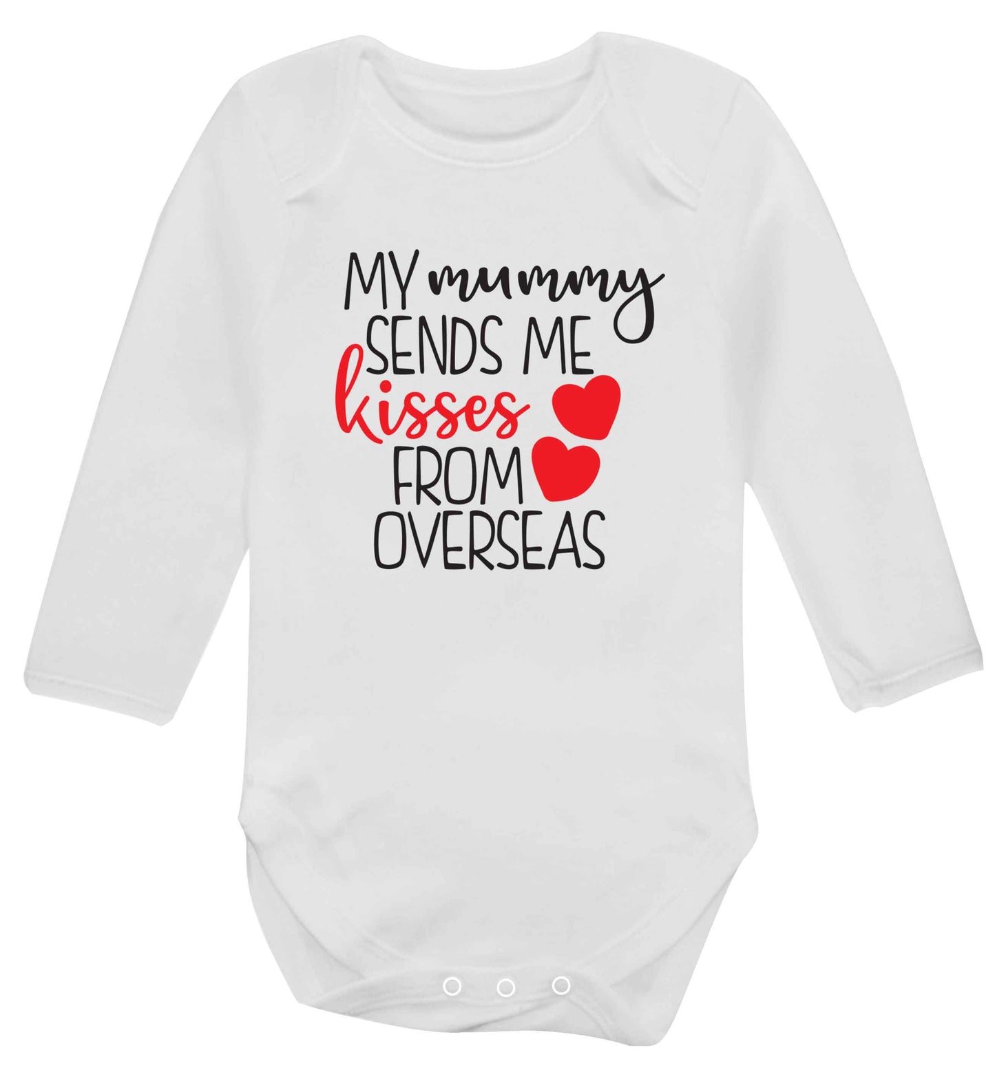 My mummy sends me kisses from overseas baby vest long sleeved white 6-12 months
