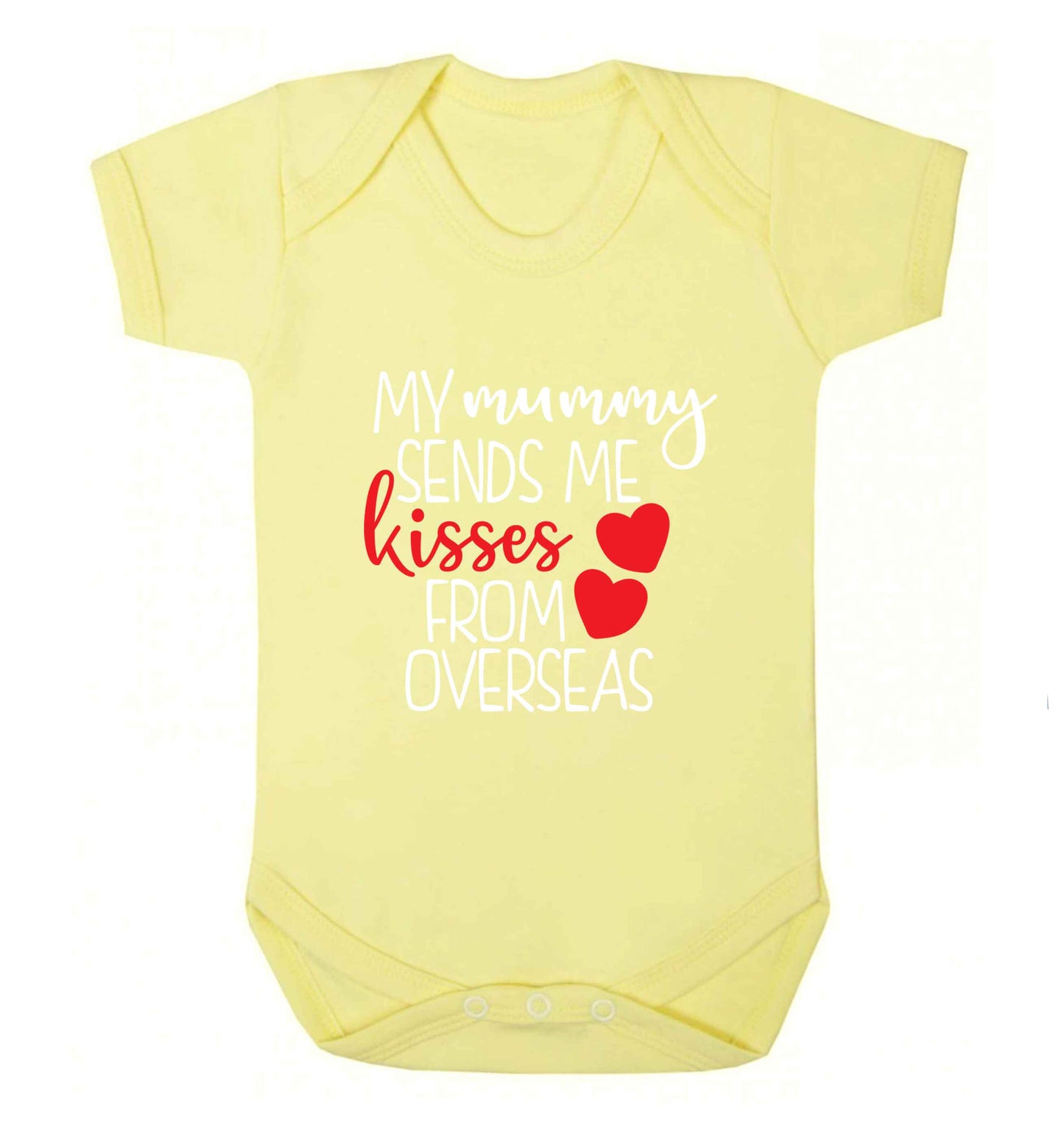 My mummy sends me kisses from overseas baby vest pale yellow 18-24 months