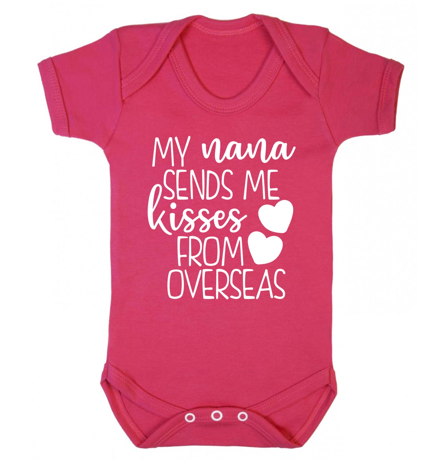 My nana sends me kisses from overseas Baby Vest dark pink 18-24 months