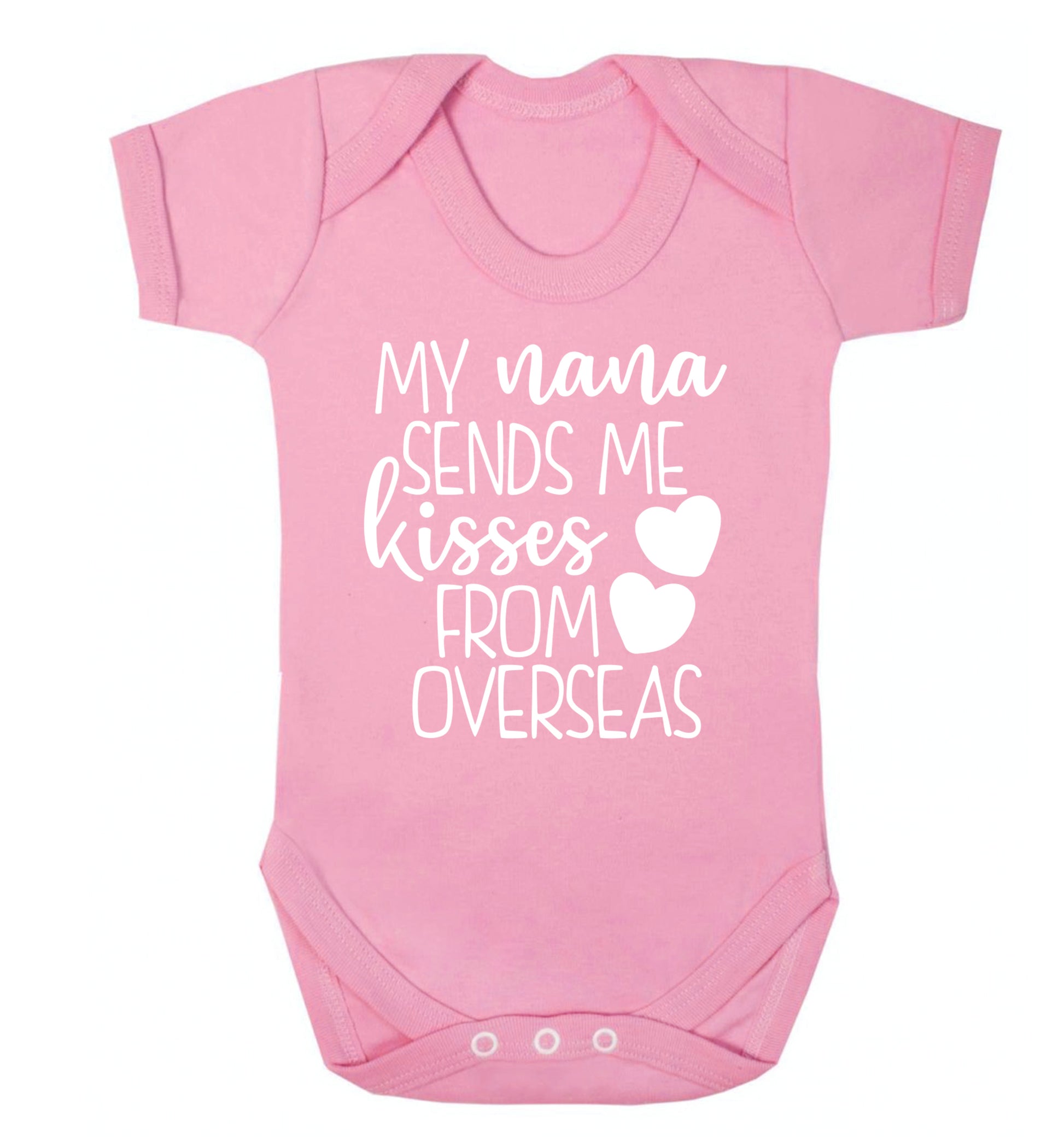 My nana sends me kisses from overseas Baby Vest pale pink 18-24 months
