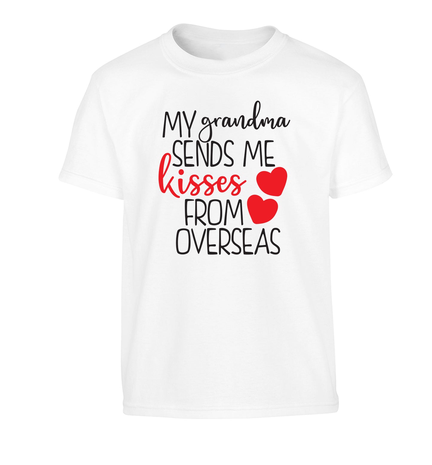 My Grandma sends me kisses from overseas Children's white Tshirt 12-13 Years