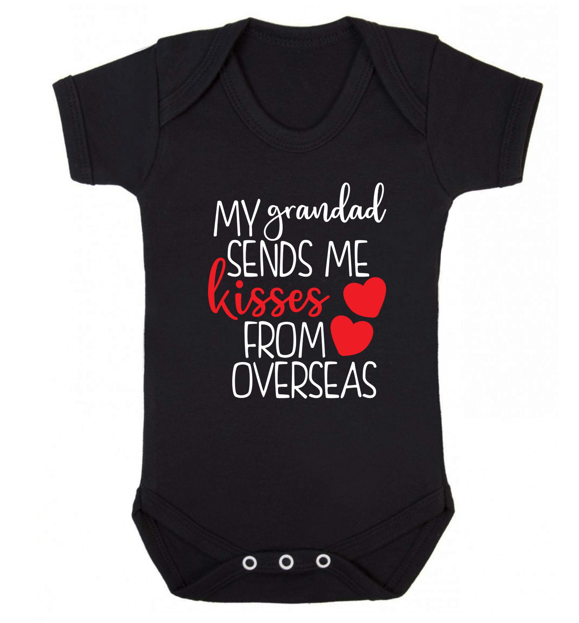 My Grandad sends me kisses from overseas Baby Vest black 18-24 months