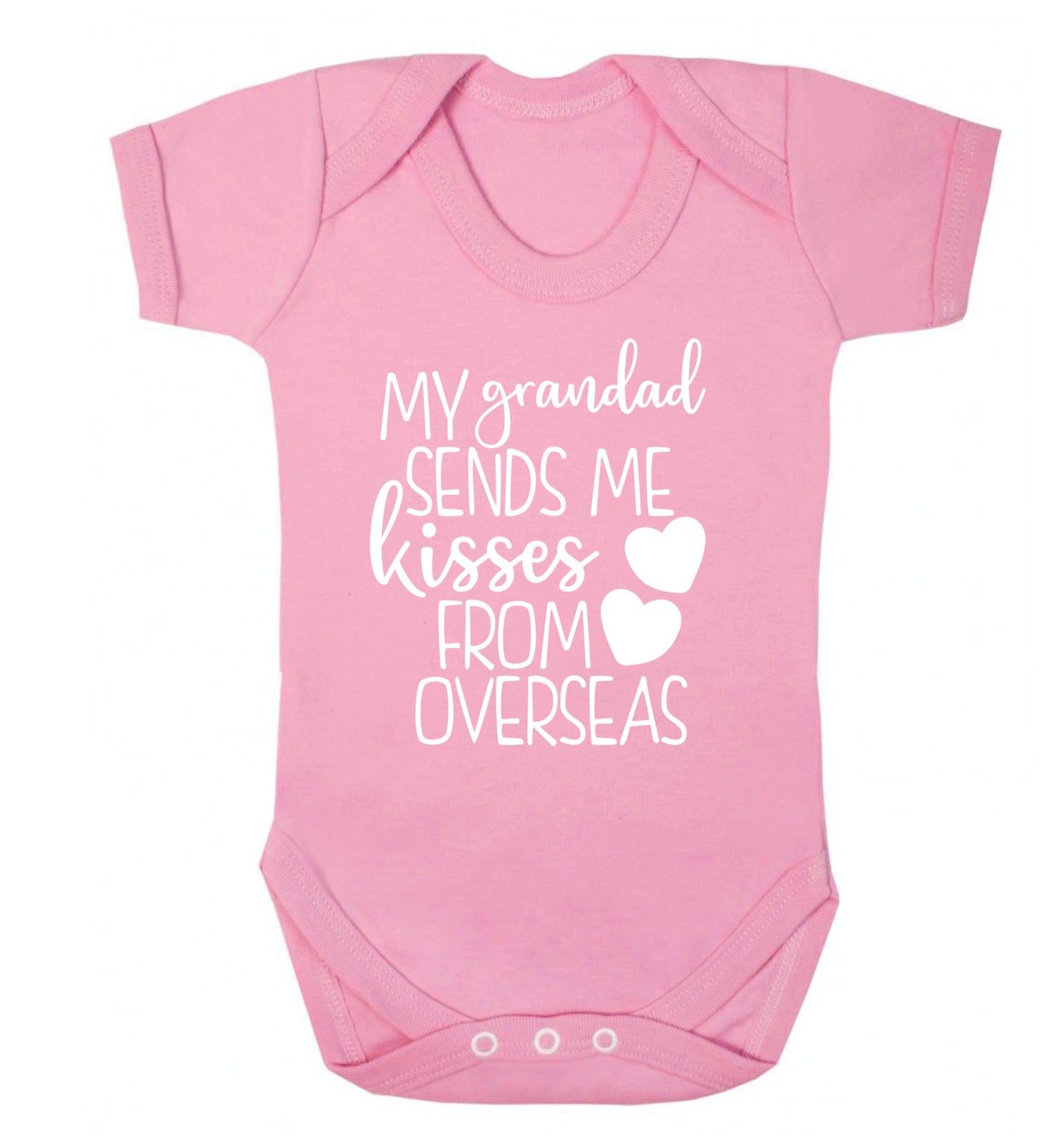 My Grandad sends me kisses from overseas Baby Vest pale pink 18-24 months