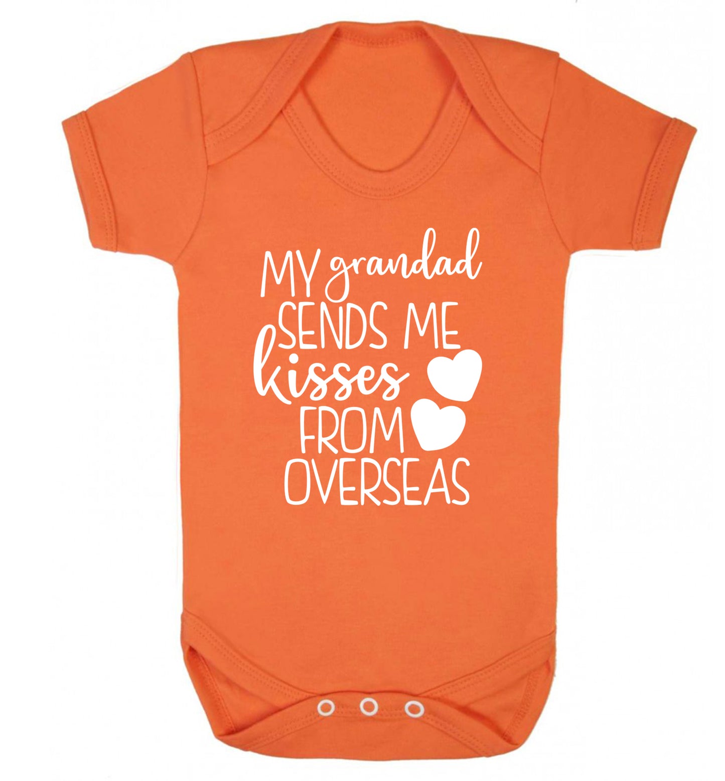 My Grandad sends me kisses from overseas Baby Vest orange 18-24 months