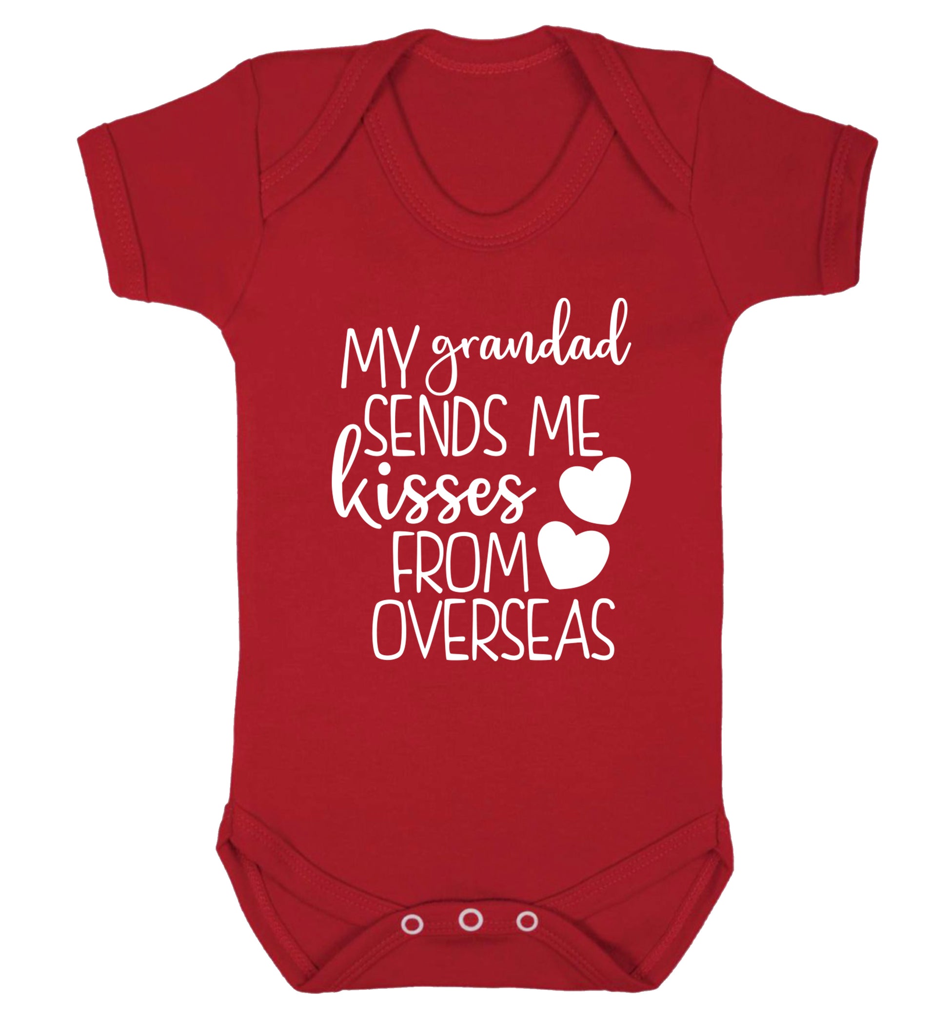 My Grandad sends me kisses from overseas Baby Vest red 18-24 months