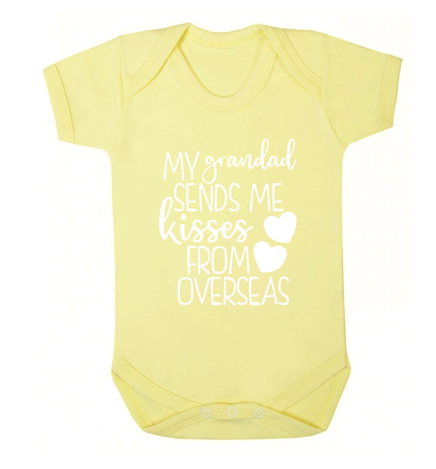 My Grandad sends me kisses from overseas Baby Vest pale yellow 18-24 months