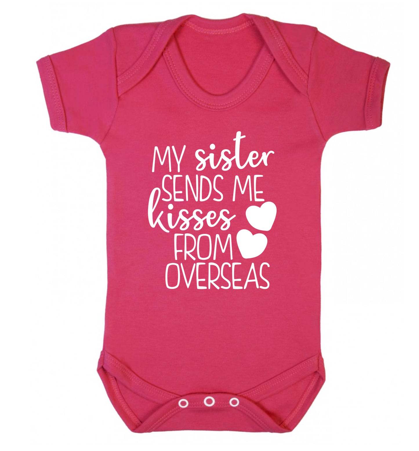 My sister sends me kisses from overseas Baby Vest dark pink 18-24 months