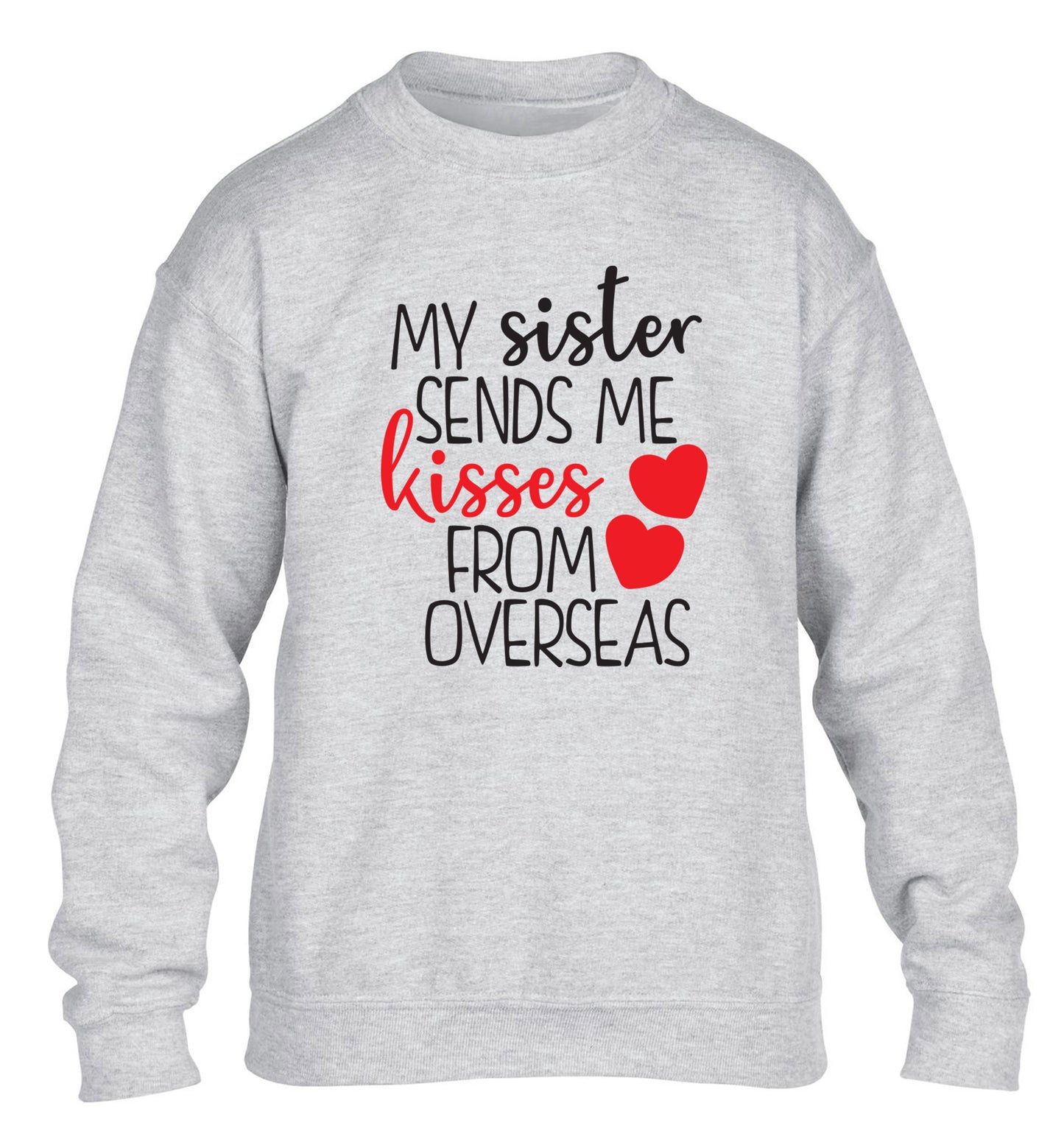 My sister sends me kisses from overseas children's grey sweater 12-13 Years