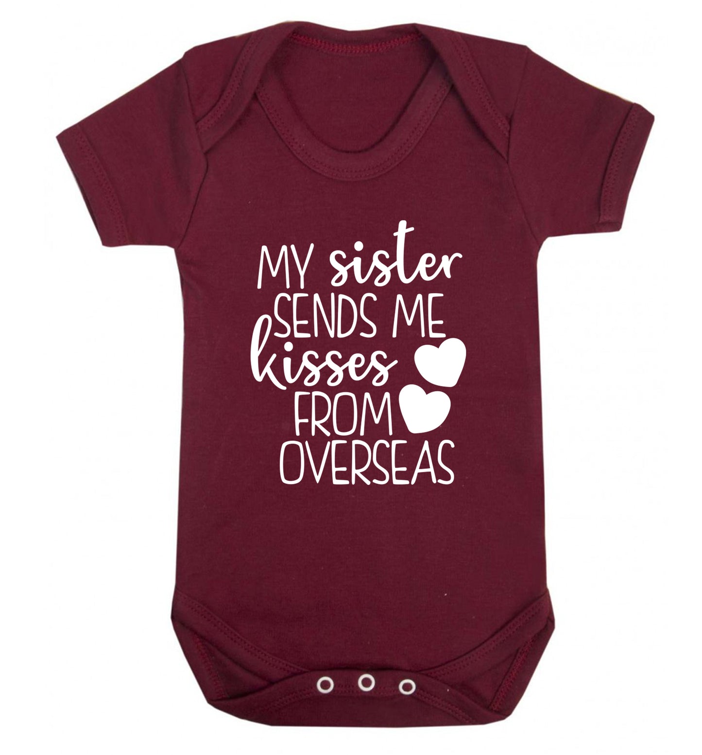 My sister sends me kisses from overseas Baby Vest maroon 18-24 months
