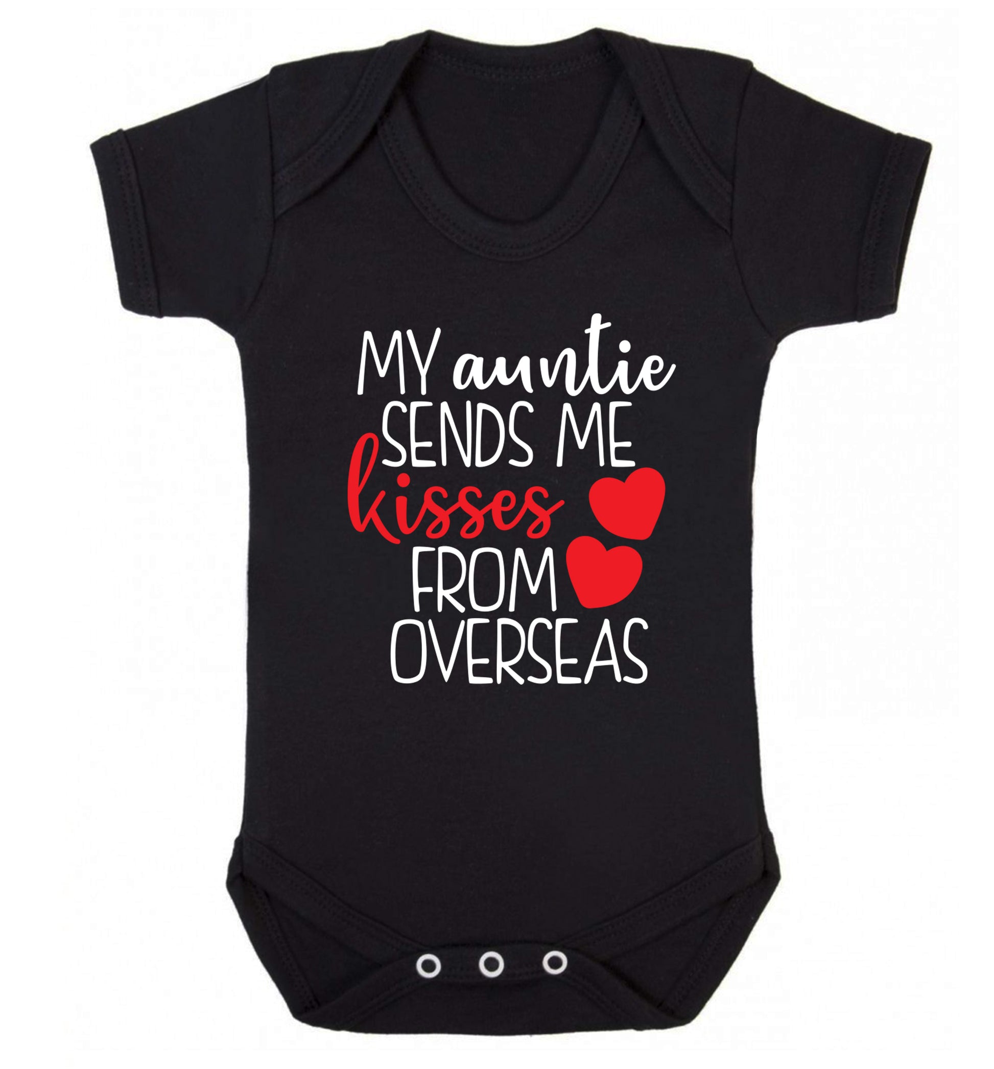 My auntie sends me kisses from overseas Baby Vest black 18-24 months