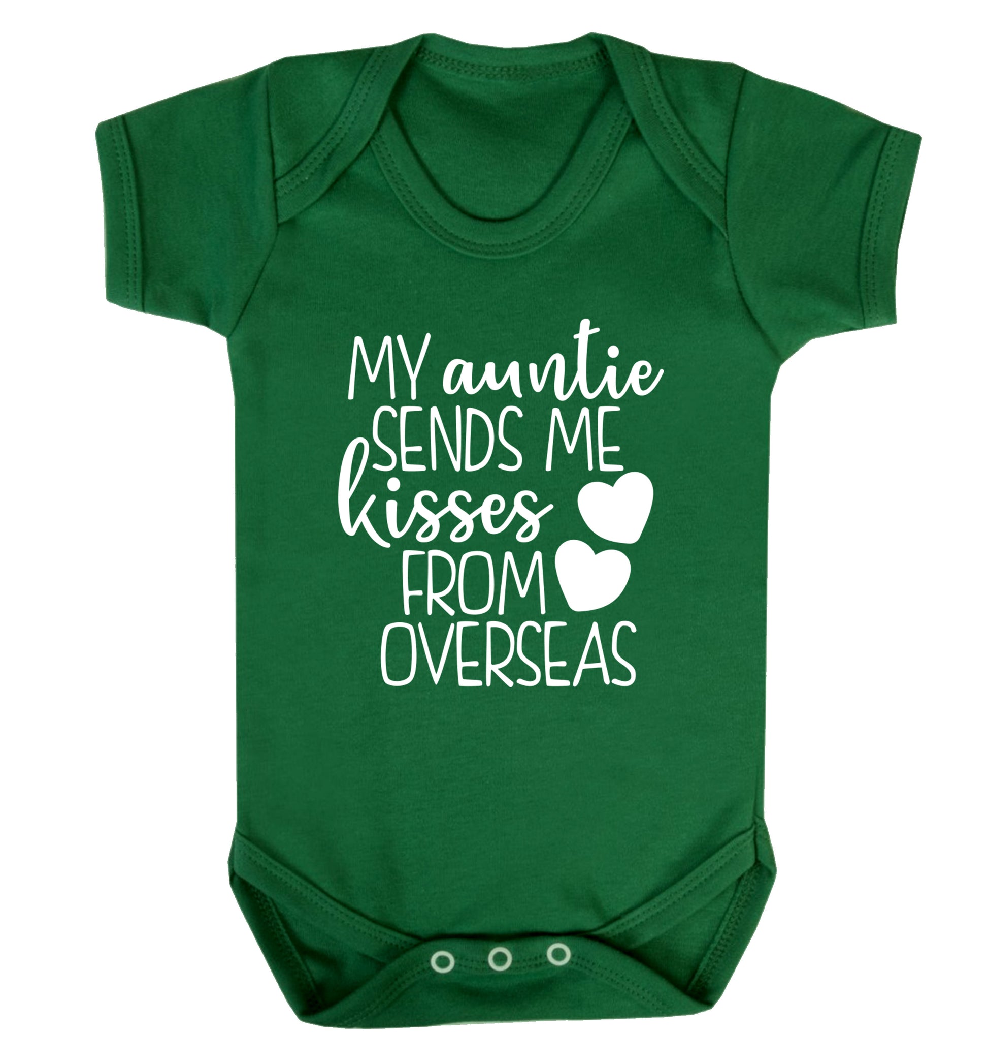 My auntie sends me kisses from overseas Baby Vest green 18-24 months