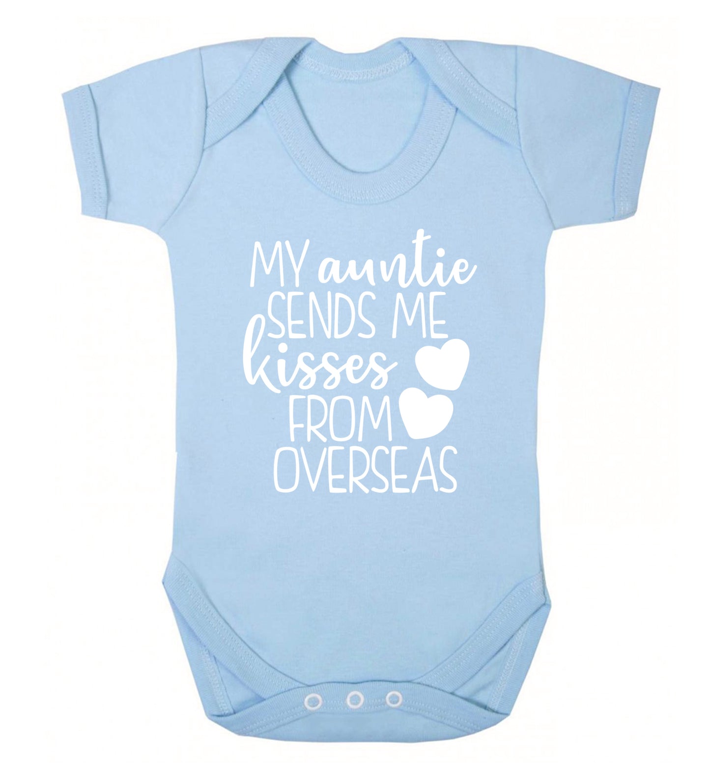 My auntie sends me kisses from overseas Baby Vest pale blue 18-24 months