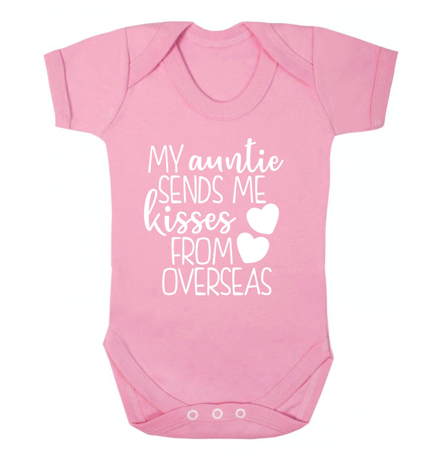 My auntie sends me kisses from overseas Baby Vest pale pink 18-24 months