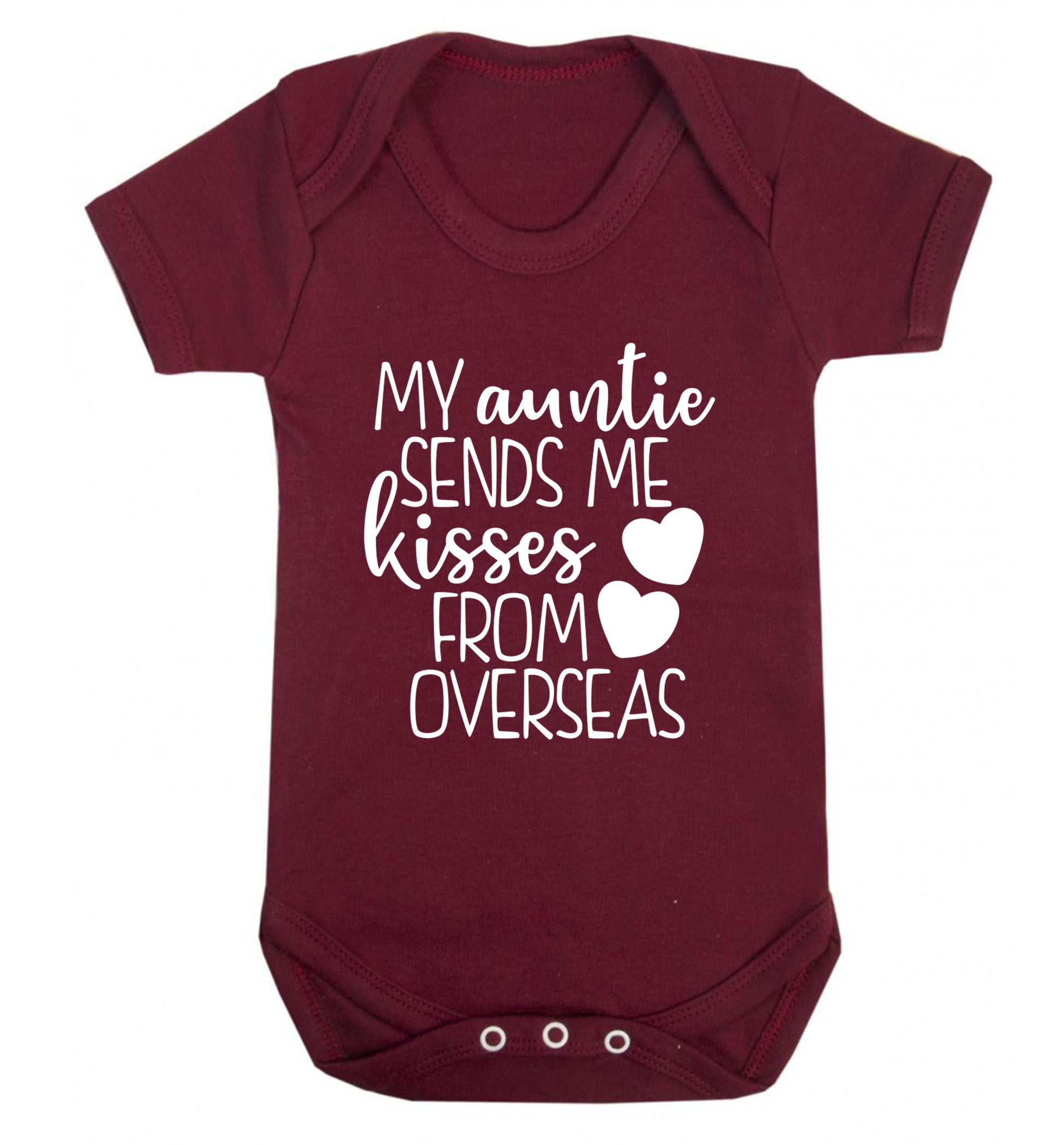 My auntie sends me kisses from overseas Baby Vest maroon 18-24 months