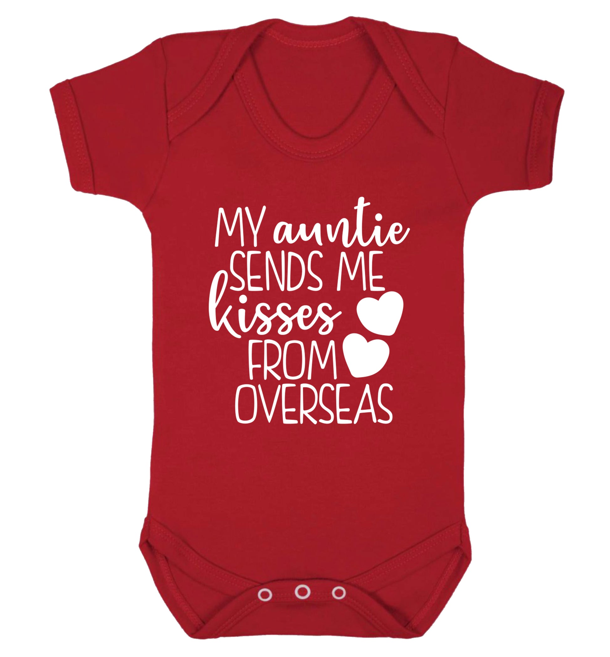 My auntie sends me kisses from overseas Baby Vest red 18-24 months