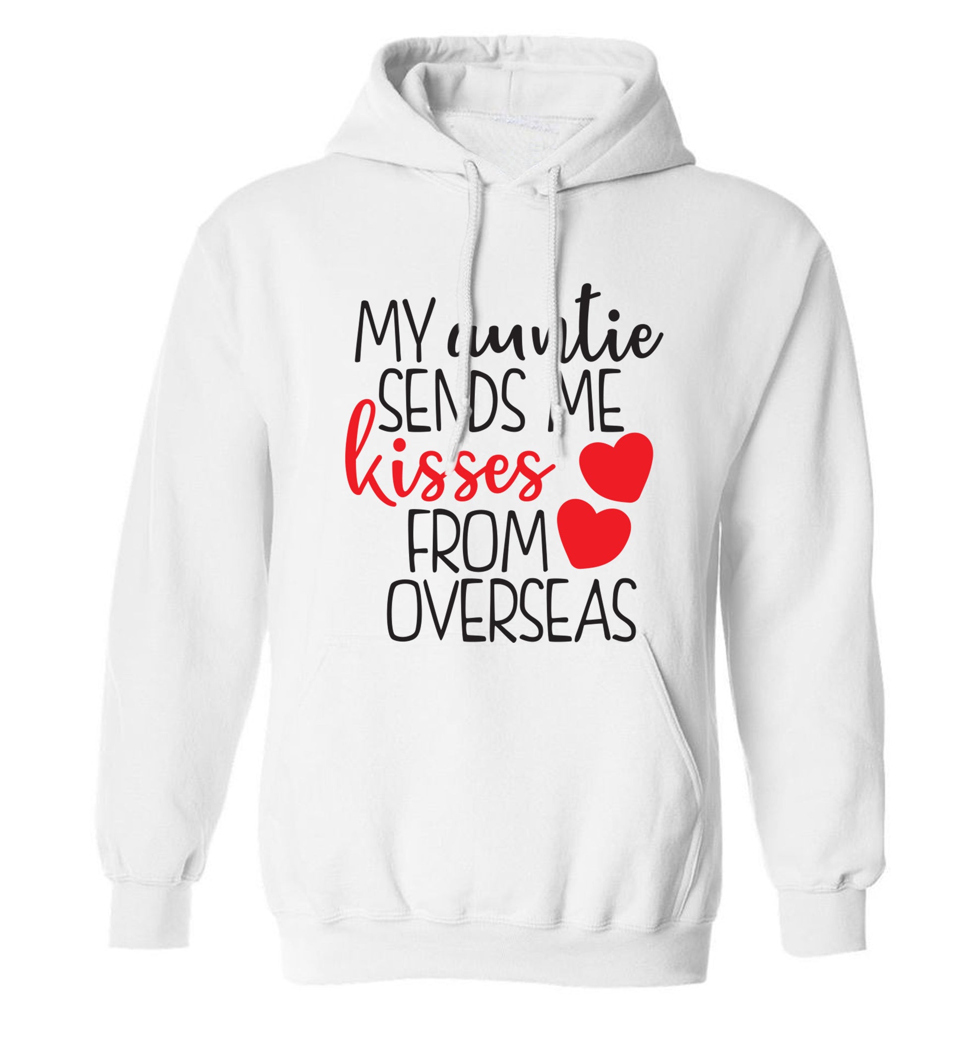 My auntie sends me kisses from overseas adults unisex white hoodie 2XL