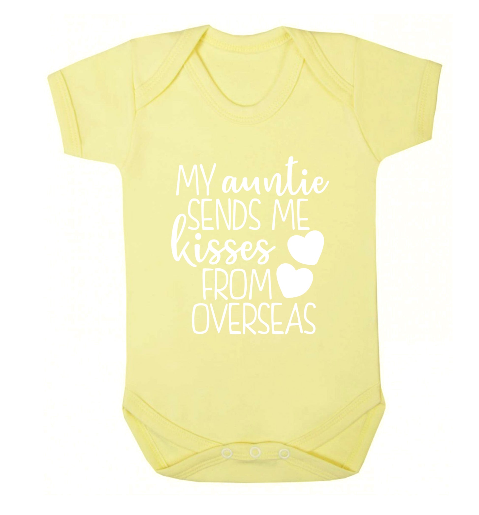 My auntie sends me kisses from overseas Baby Vest pale yellow 18-24 months