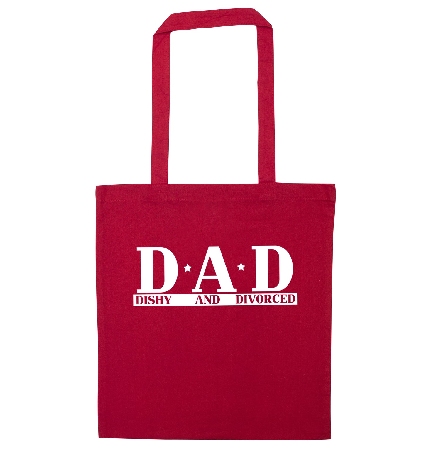 D.A.D meaning Dishy and Divorced red tote bag