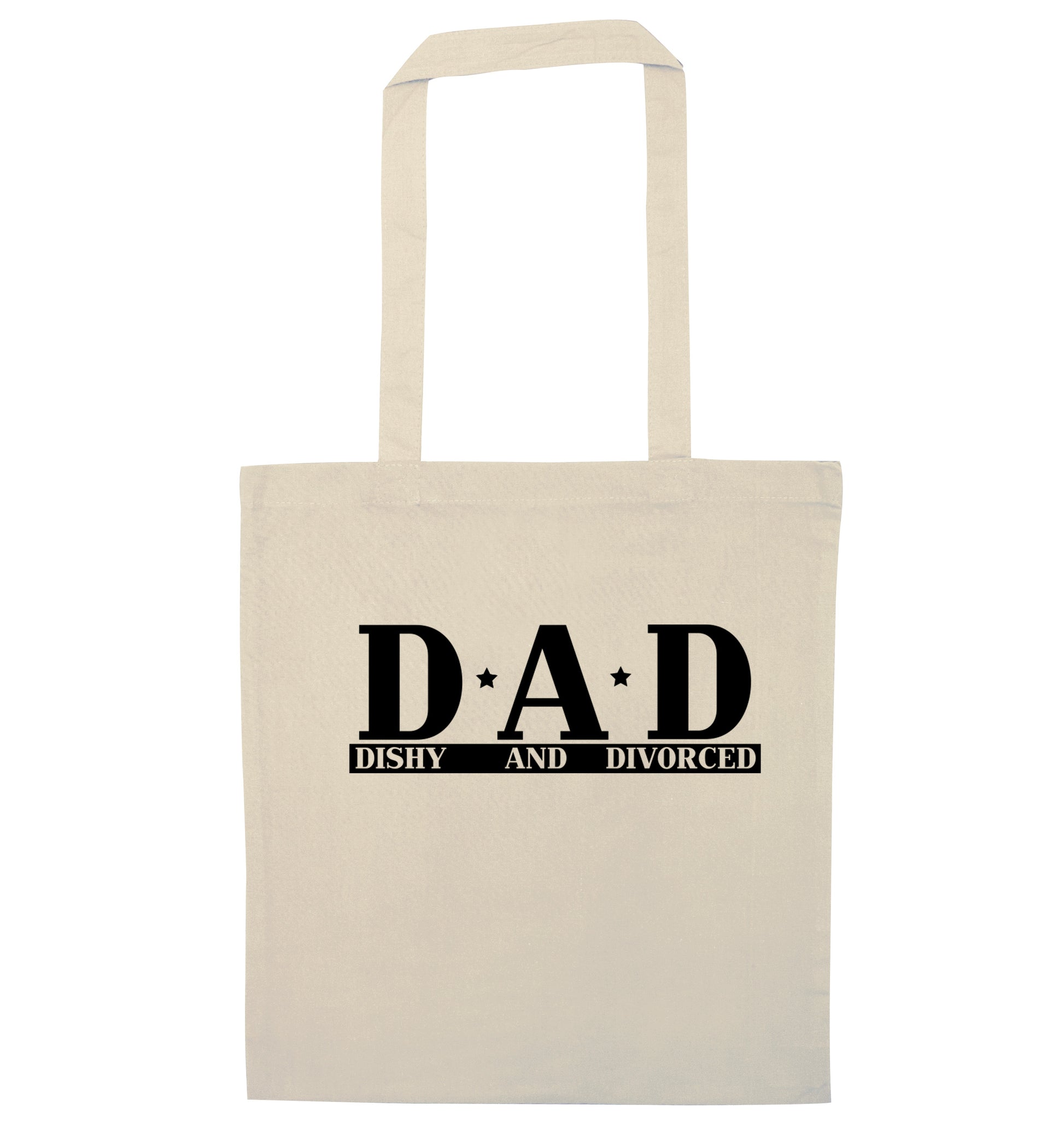D.A.D meaning Dishy and Divorced natural tote bag