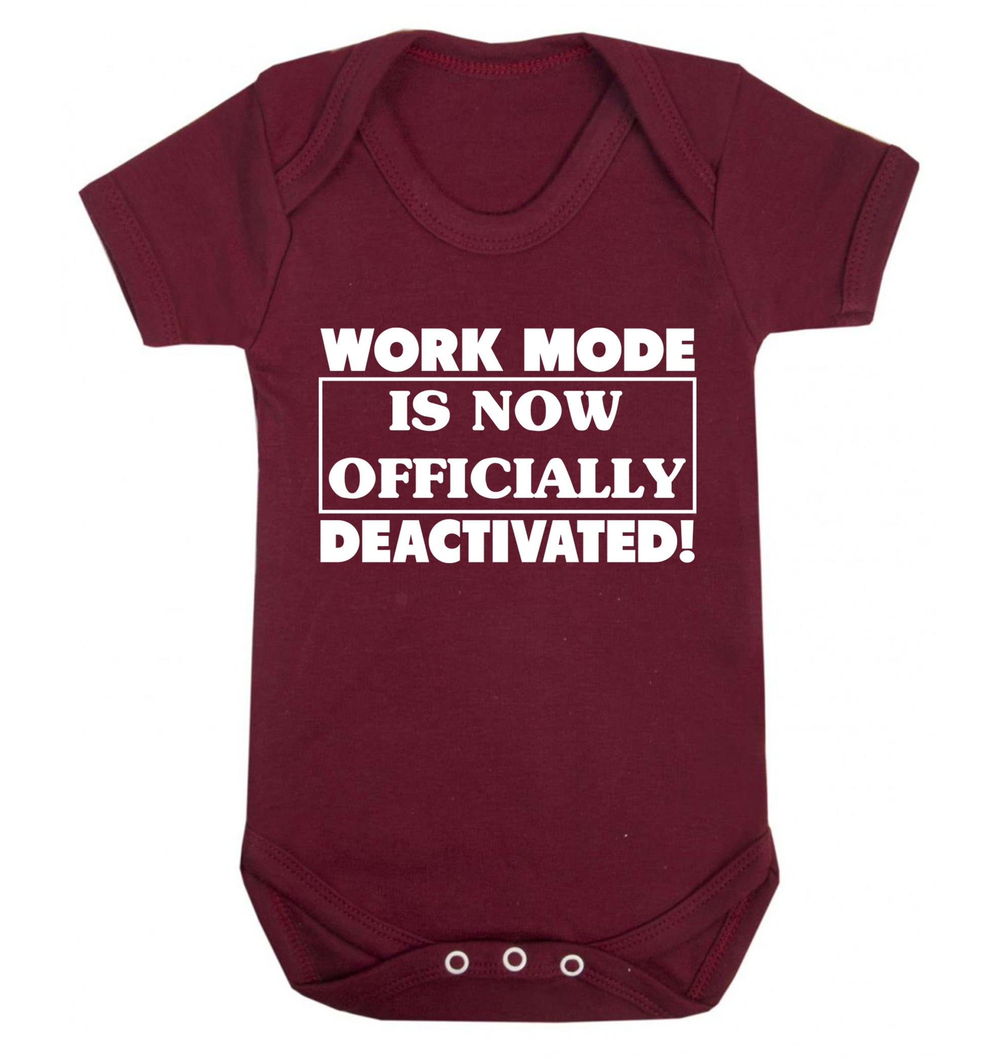 Work mode is now officially deactivated Baby Vest maroon 18-24 months