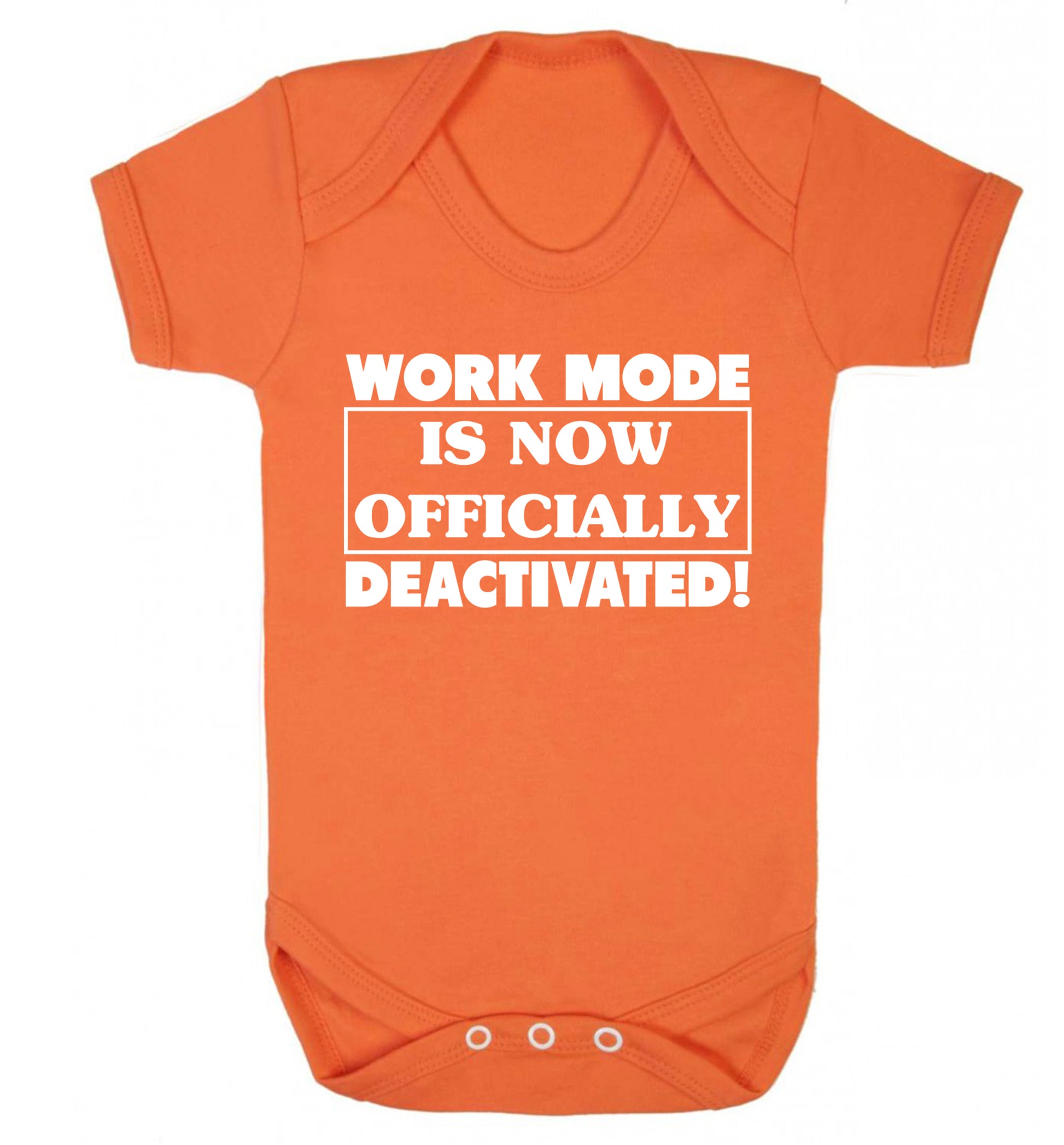 Work mode is now officially deactivated Baby Vest orange 18-24 months