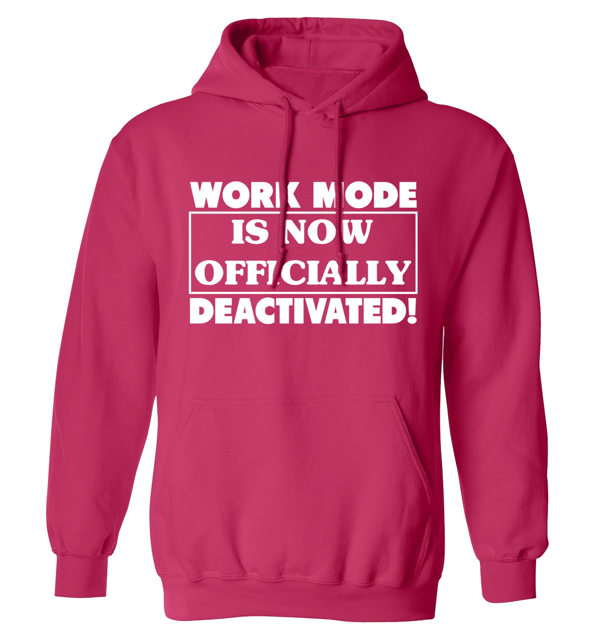 Work mode is now officially deactivated adults unisex pink hoodie 2XL
