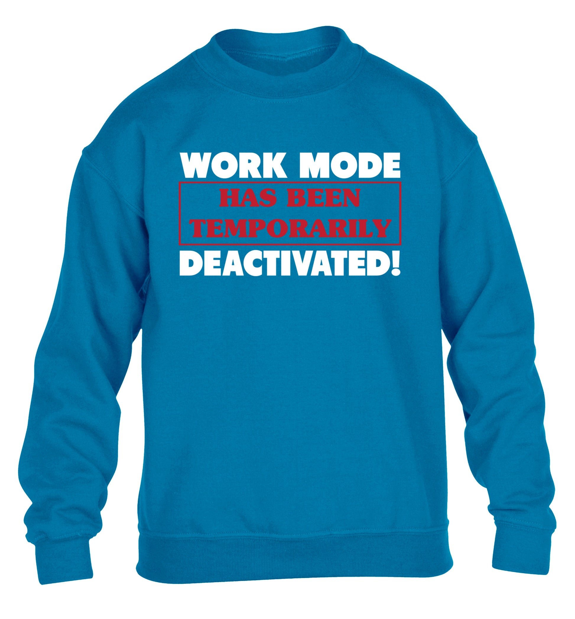 Work mode has now been temporarily deactivated children's blue sweater 12-13 Years