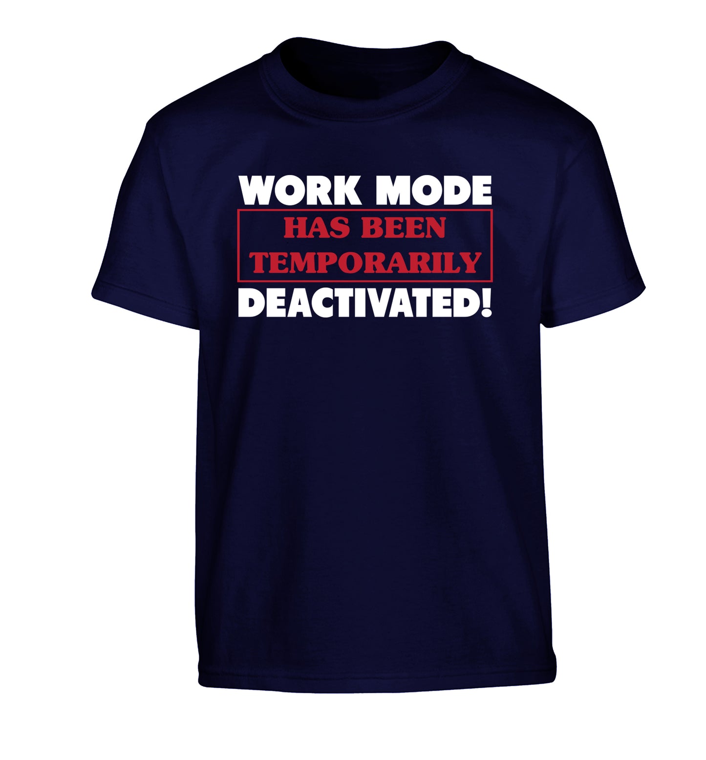 Work mode has now been temporarily deactivated Children's navy Tshirt 12-13 Years