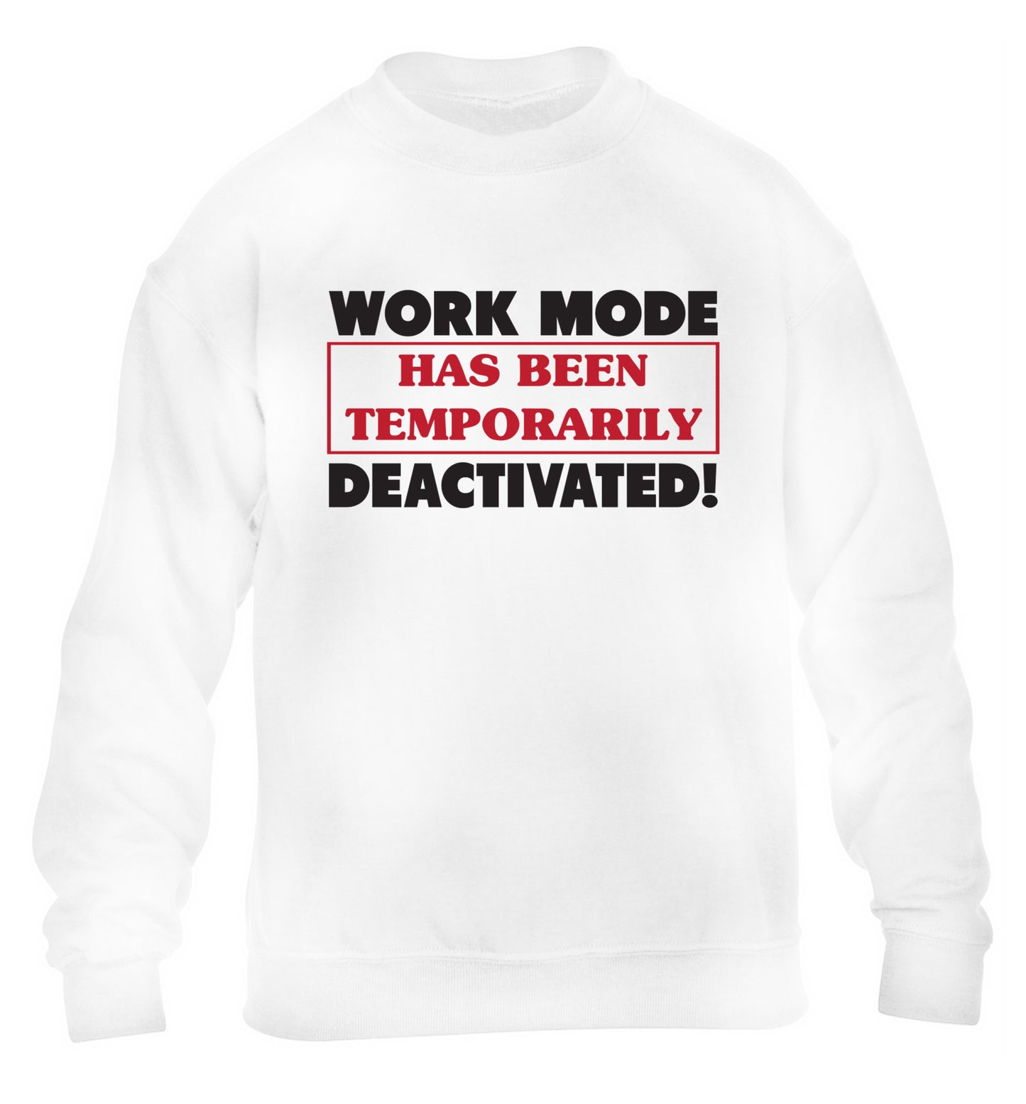 Work mode has now been temporarily deactivated children's white sweater 12-13 Years