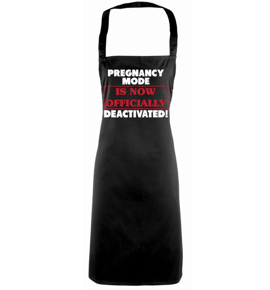 Pregnancy mode is now officially deactivated black apron