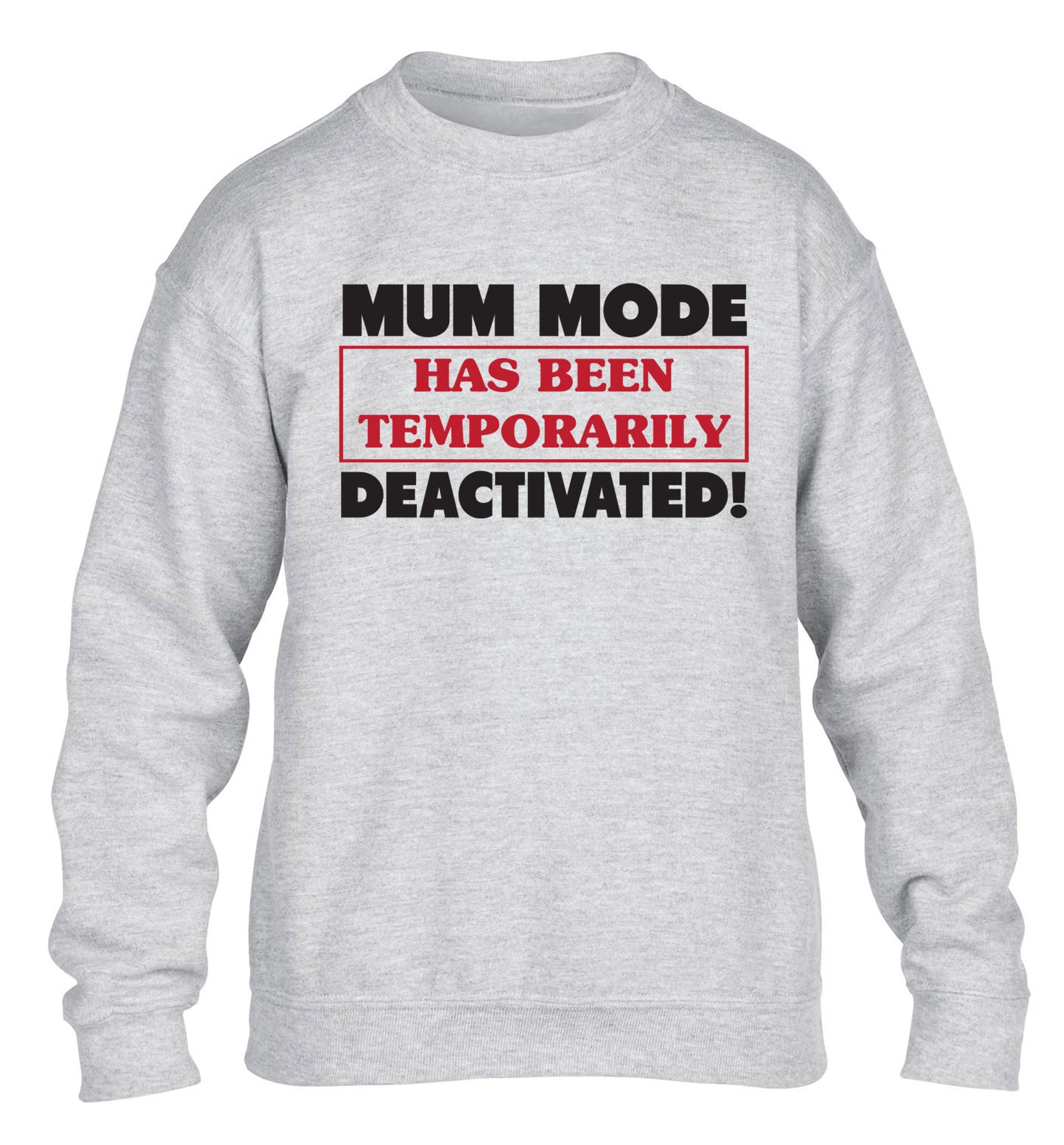 Mum mode has been temporarily deactivated! children's grey sweater 12-13 Years