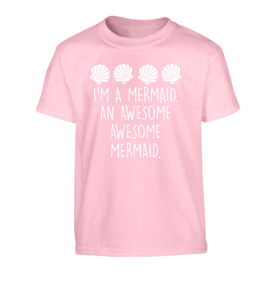I'm a mermaid an awesome awesome mermaid Children's light pink Tshirt 12-14 Years