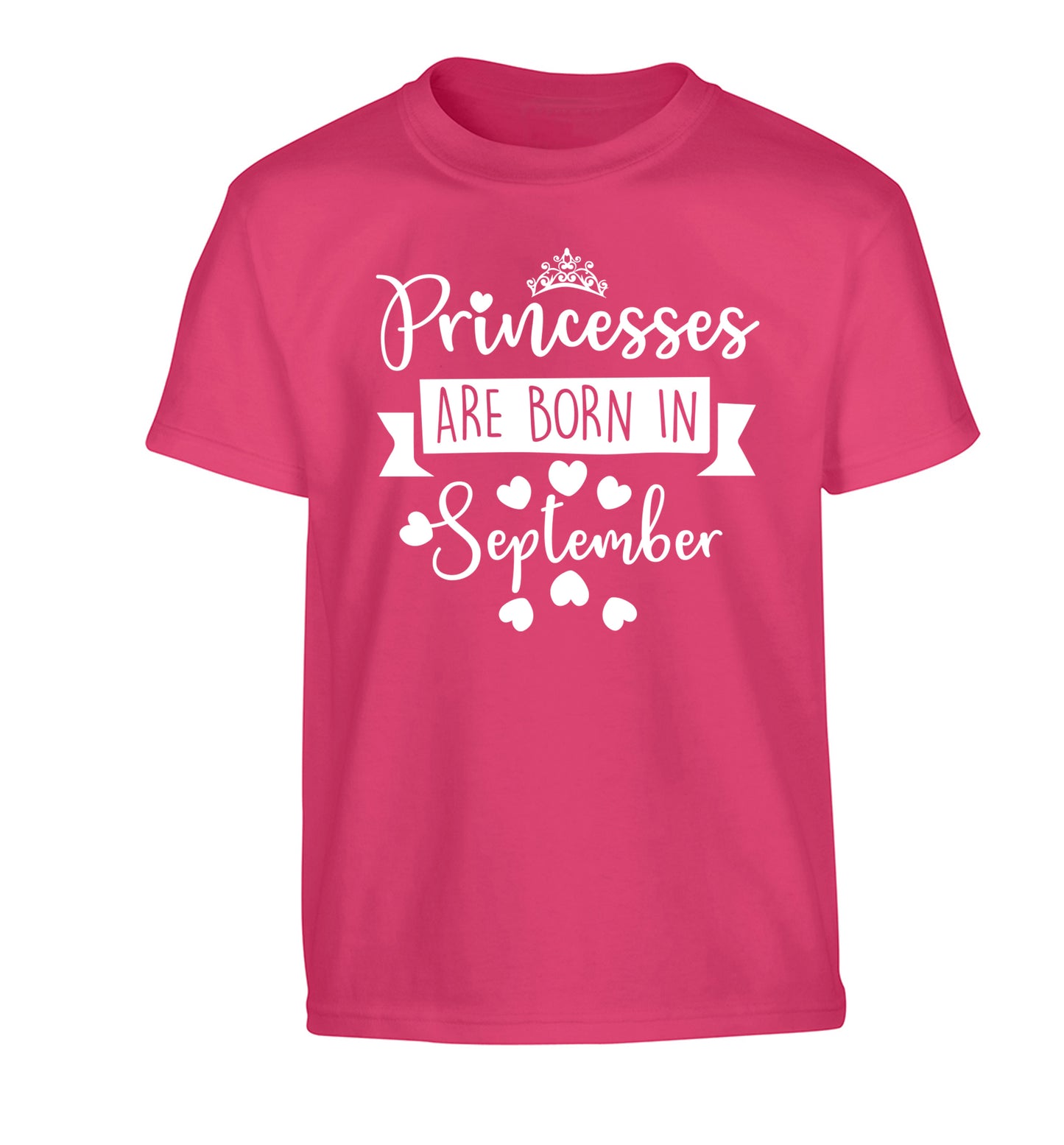 Princesses are born in September Children's pink Tshirt 12-13 Years
