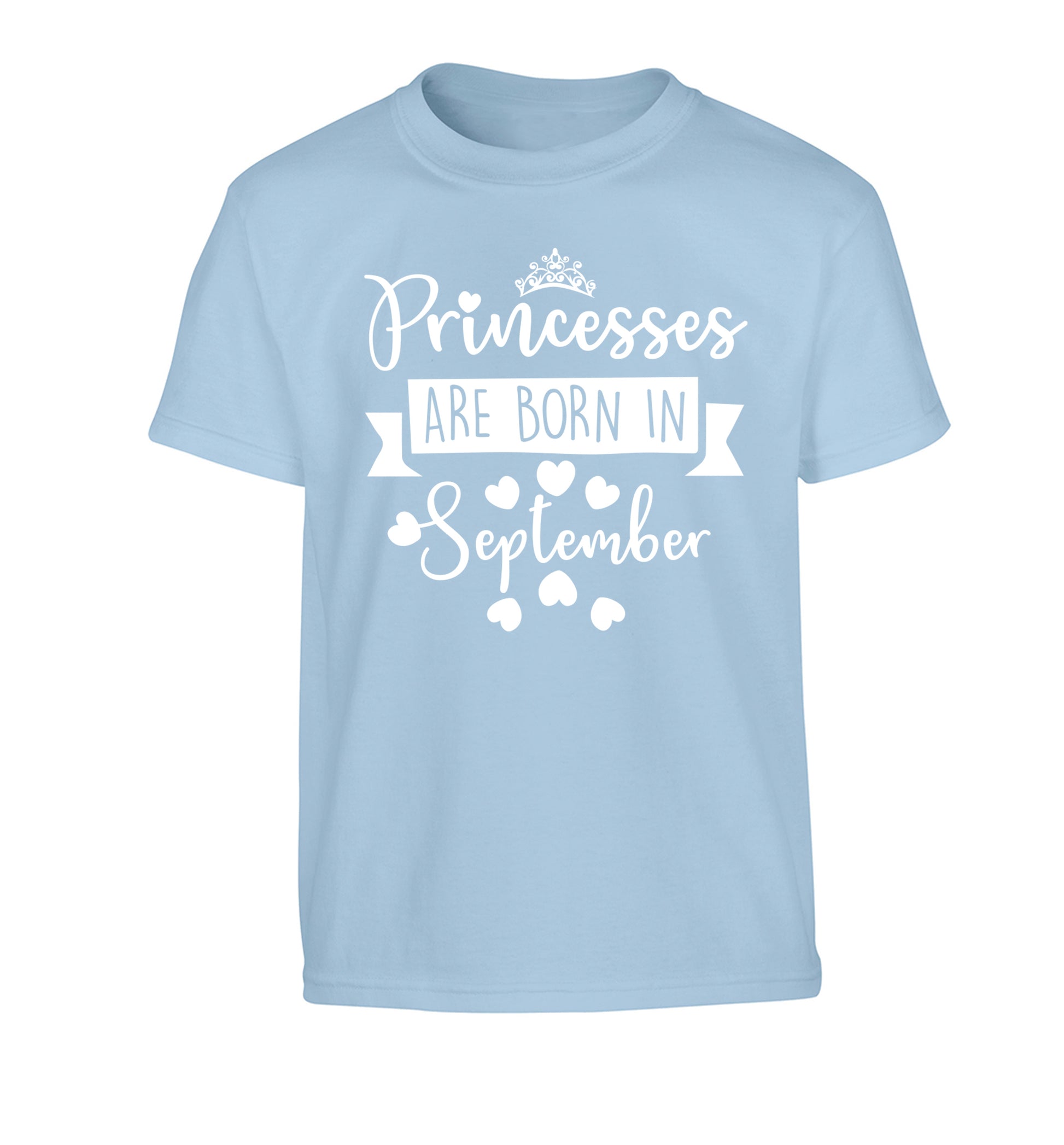 Princesses are born in September Children's light blue Tshirt 12-13 Years