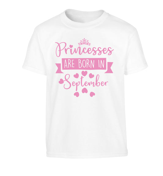 Princesses are born in September Children's white Tshirt 12-13 Years