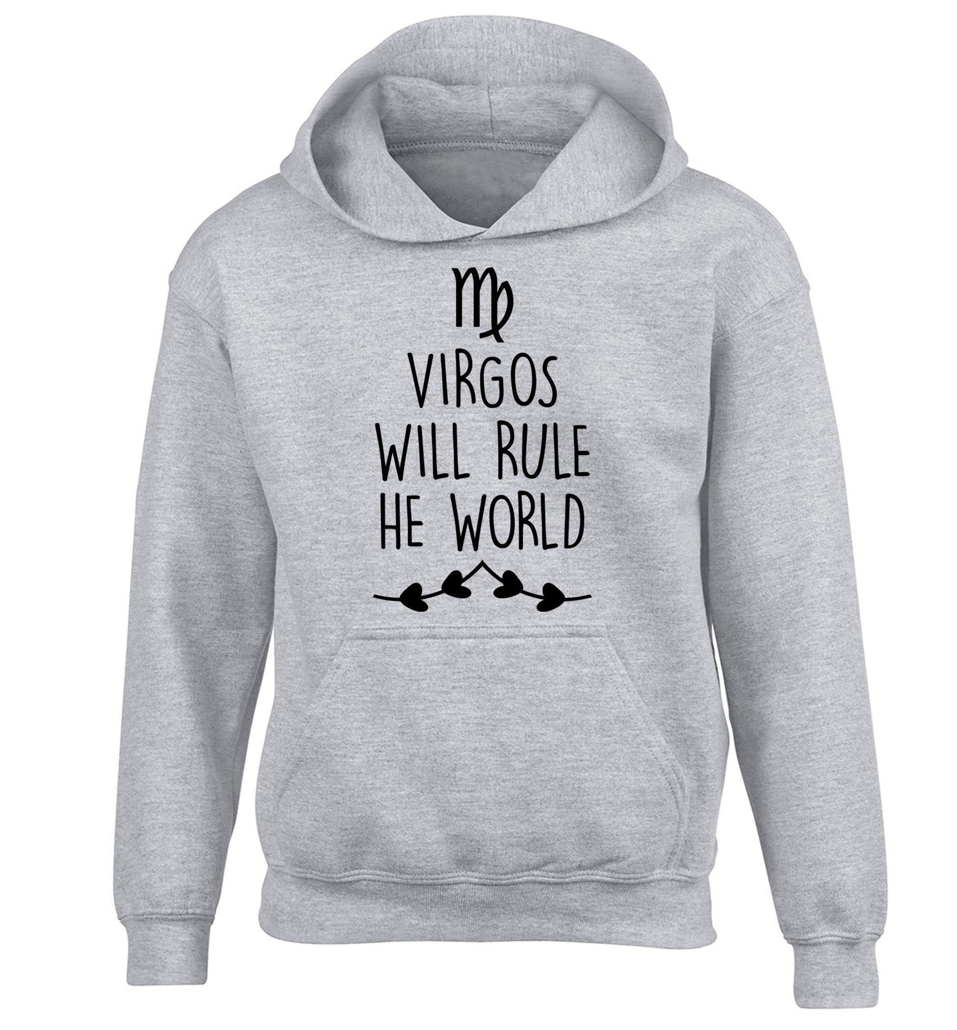 Virgos will rule the world children's grey hoodie 12-13 Years