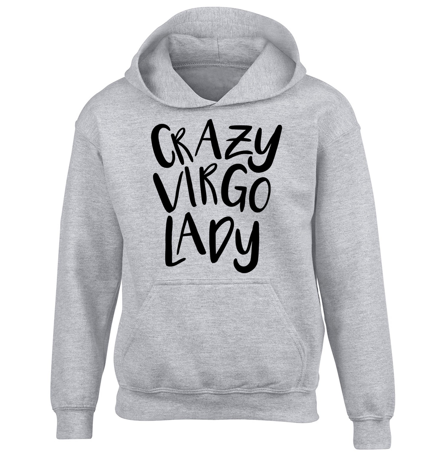 Crazy virgo lady children's grey hoodie 12-13 Years