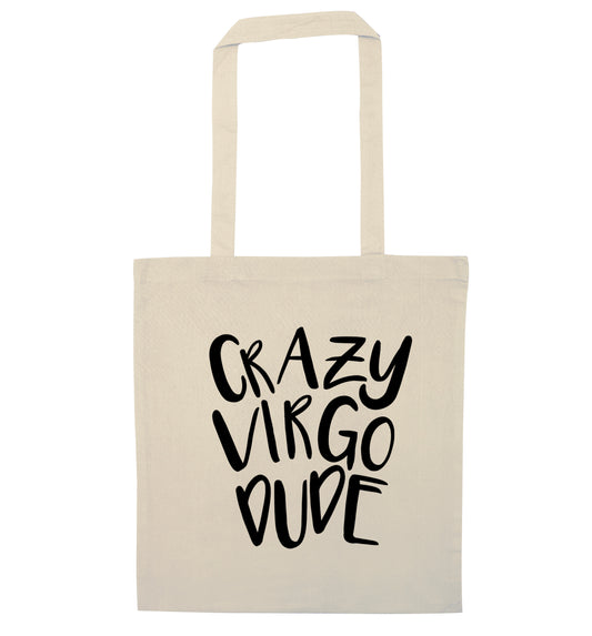 Crazy virgo dude natural tote bag