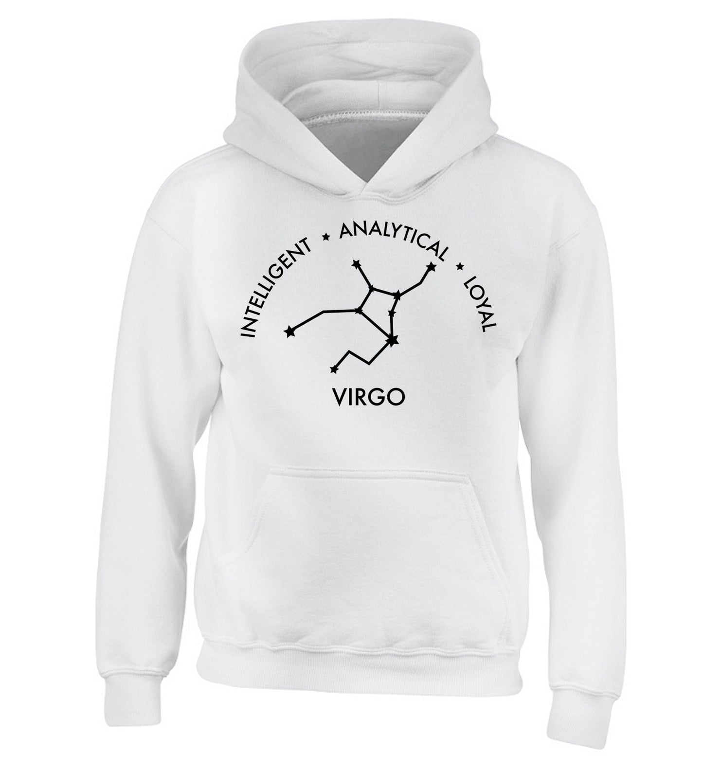 Virgo: Intelligent, Analytical, Loyal children's white hoodie 12-13 Years