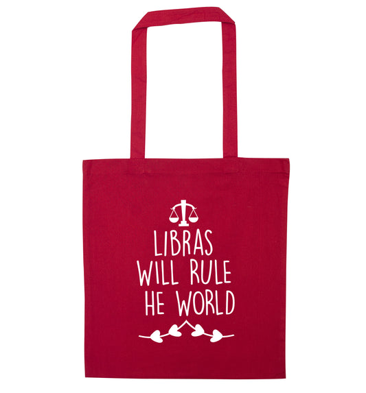 Libras will rule the world red tote bag