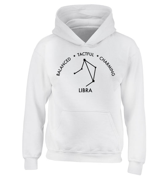 Libra: Balanced, Tactful, Charming children's white hoodie 12-13 Years