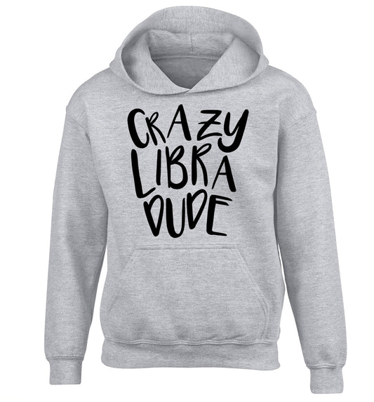 Crazy libra dude children's grey hoodie 12-13 Years