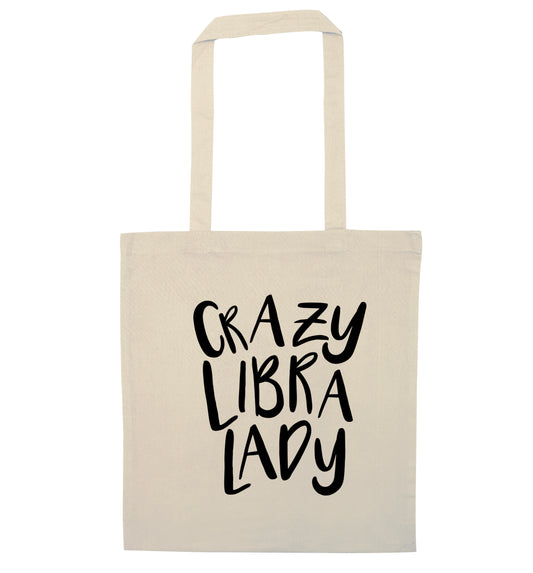Crazy libra lady natural tote bag