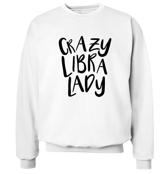 Crazy libra lady Adult's unisex white Sweater 2XL