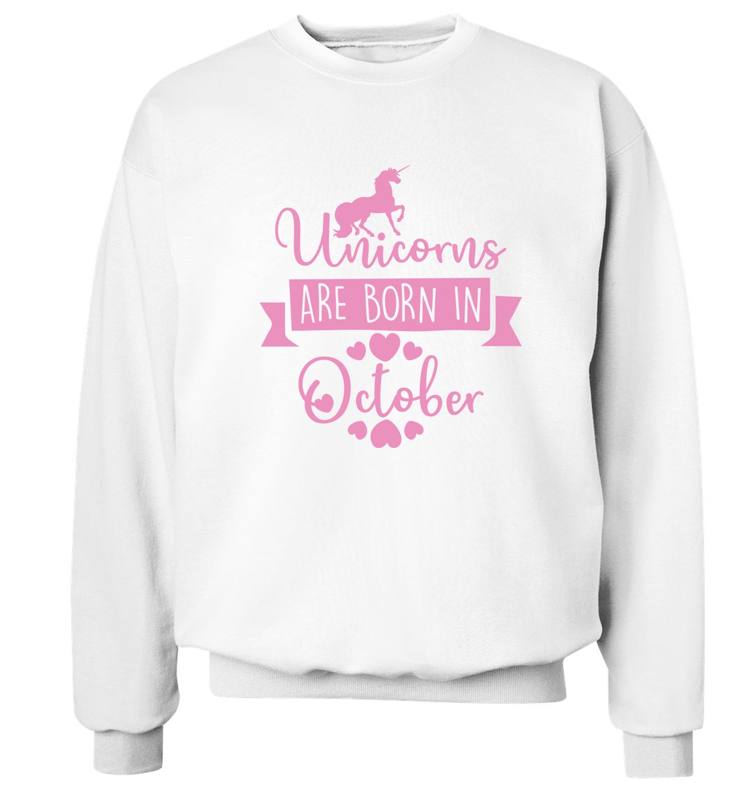 Unicorns are born in October Adult's unisex white Sweater 2XL