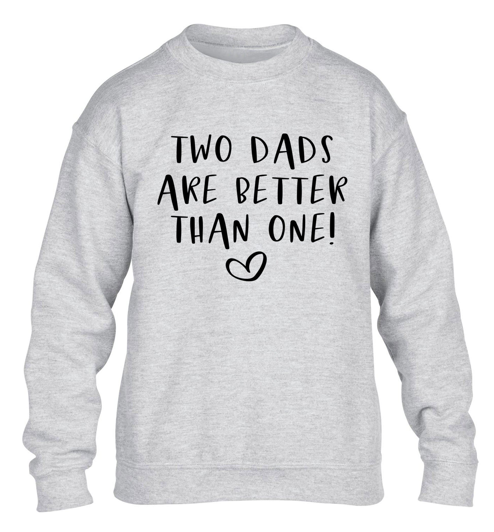 Two dads are better than one children's grey sweater 12-13 Years