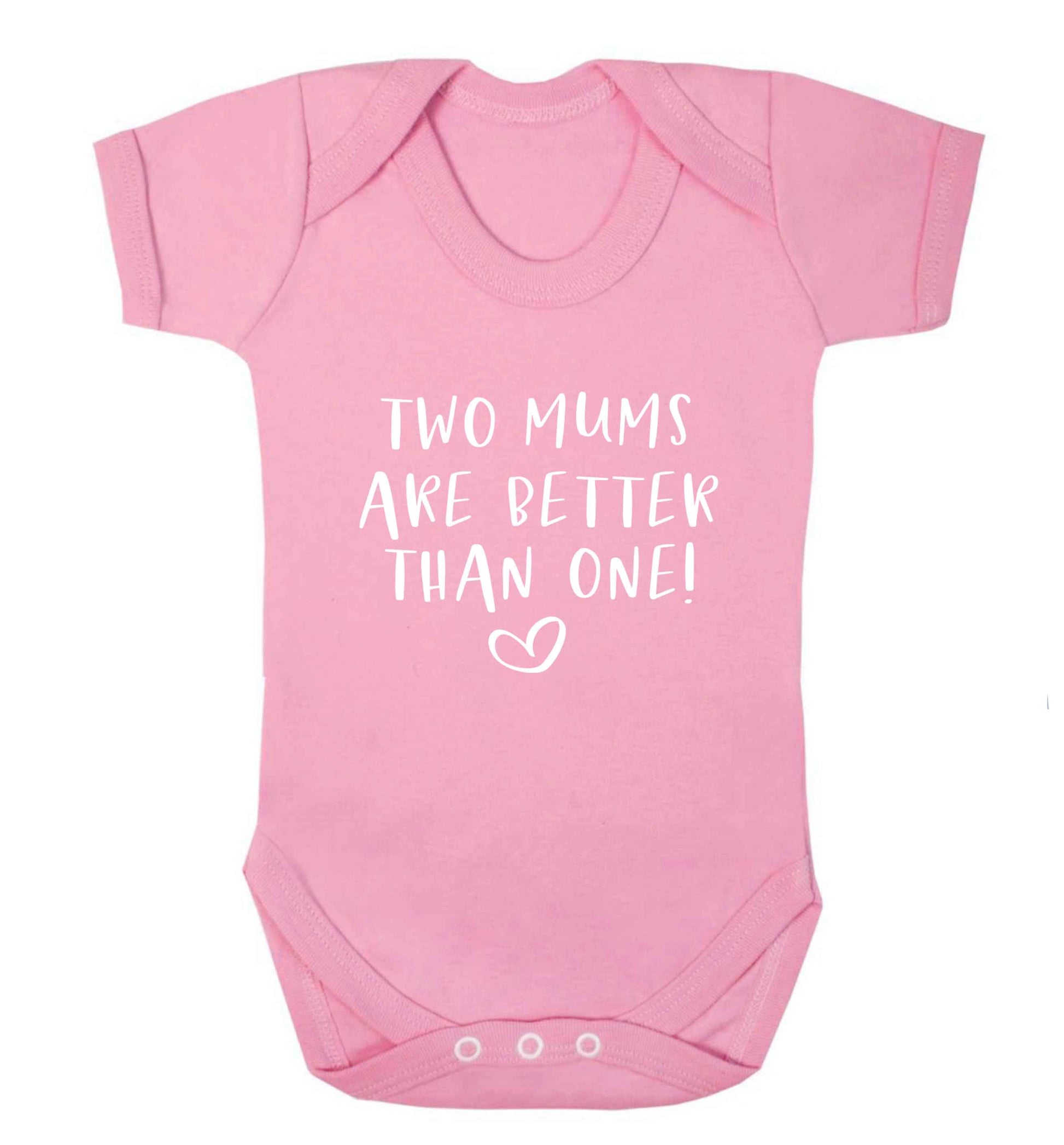 Two mums are better than one baby vest pale pink 18-24 months