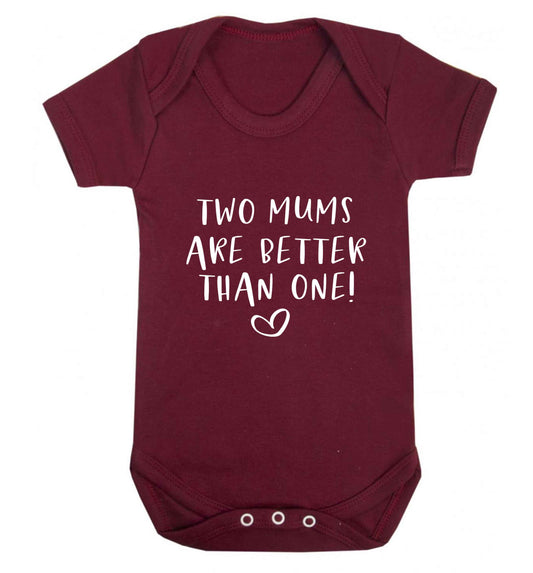 Two mums are better than one baby vest maroon 18-24 months